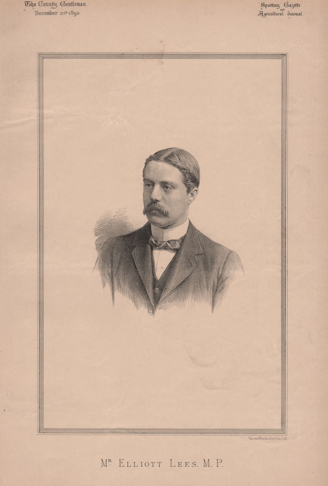 Mr. Elliott Less. M.P 1890 old antique vintage print picture